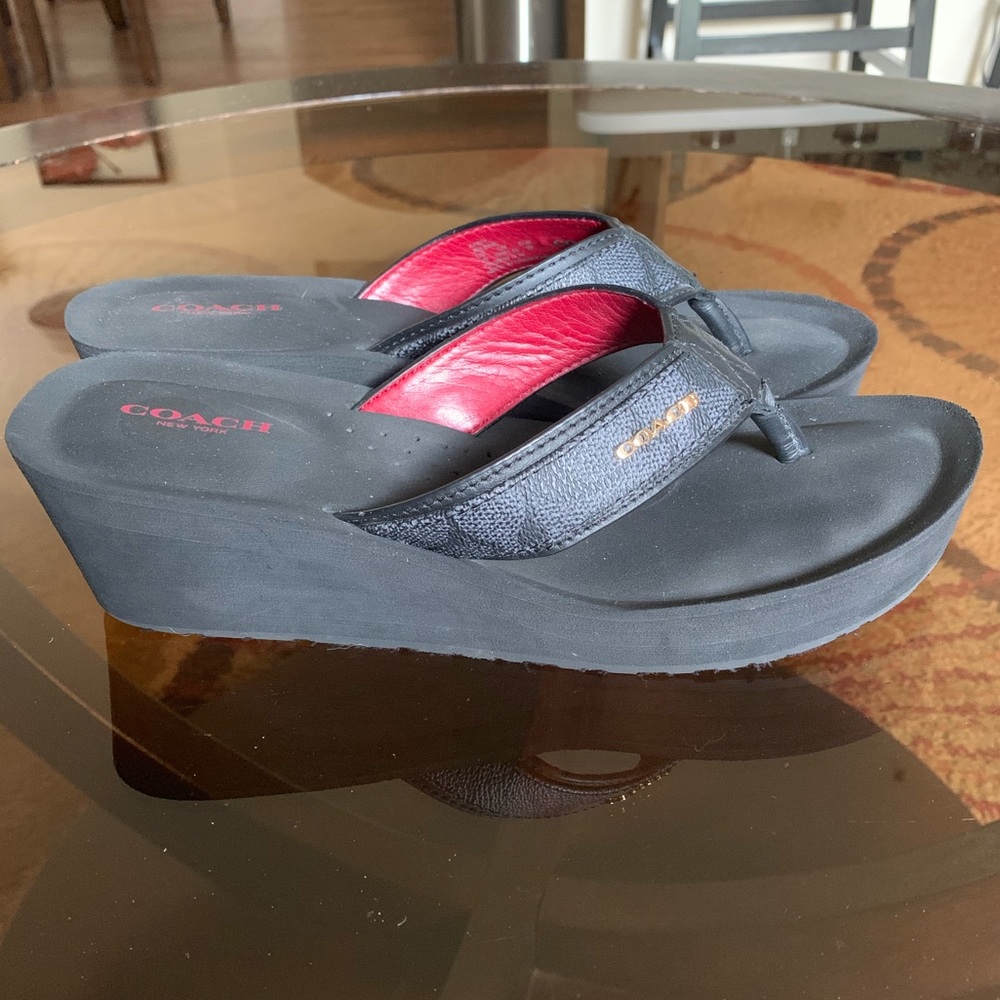 Coach Wedge Flip Flop Sandals Size 9.5 - Picture 4 of 8